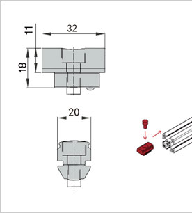 精益管型材轉接塊二維圖