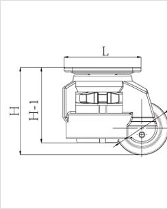 水平調節支撐腳輪側視圖